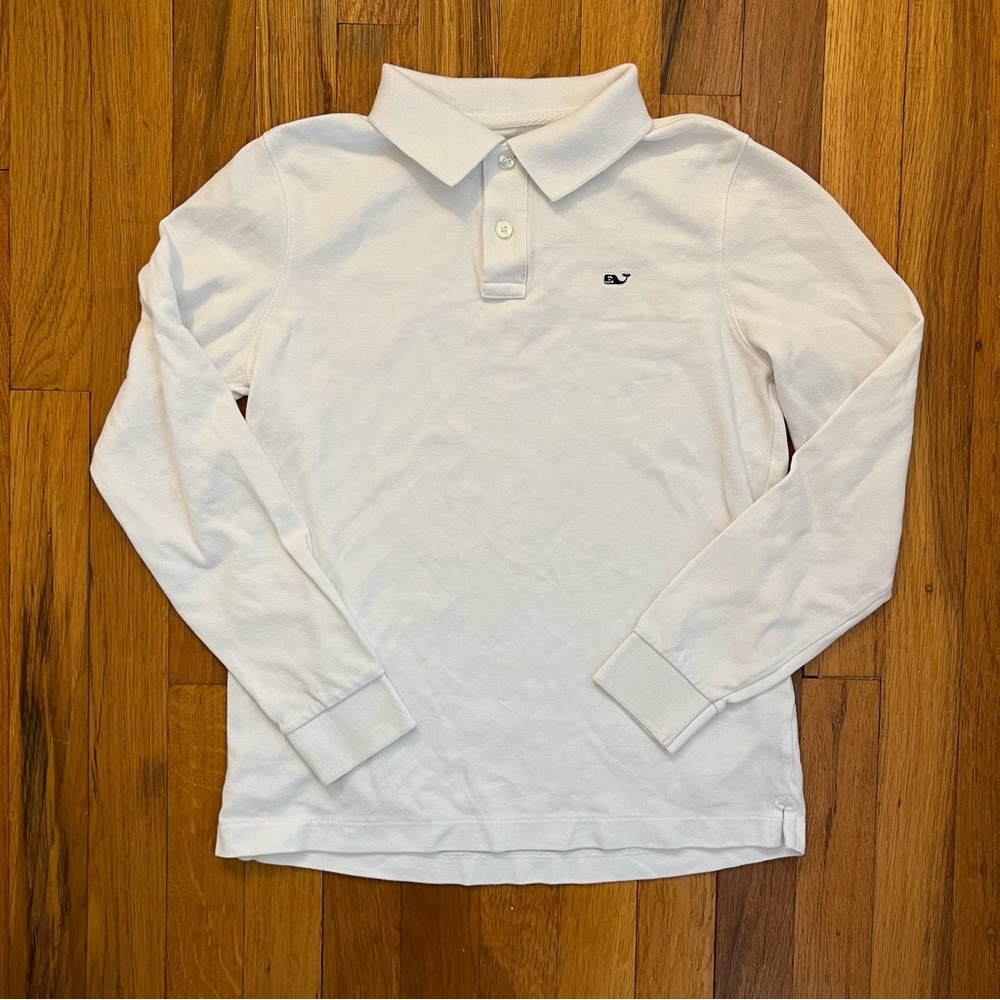 White Long Sleeve Polo Shirt